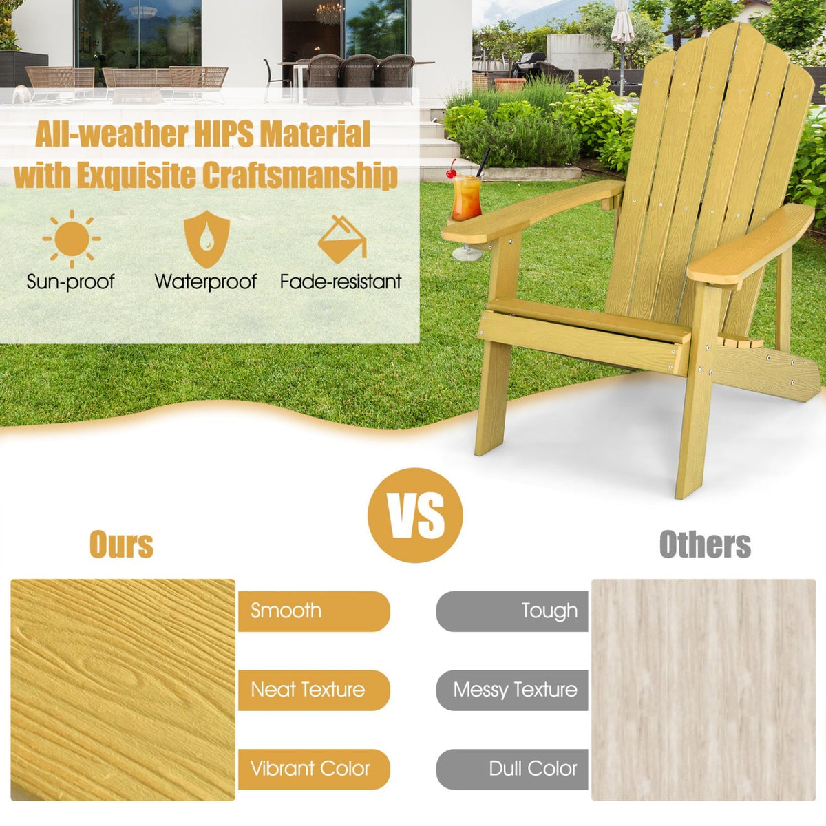 Pair of GBruno Store Adirondack chairs for adults and kids, perfect for patio relaxation and outdoor seating.