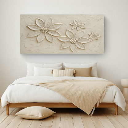Abstract floral design wall art on canvas by Tailored Canvases, featuring vibrant colors and modern floral patterns.