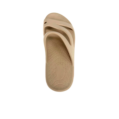 Women's Sovella Active Recovery Sandals by Lucky Feet Shoes, beige PF slide for comfortable recovery and casual wear.