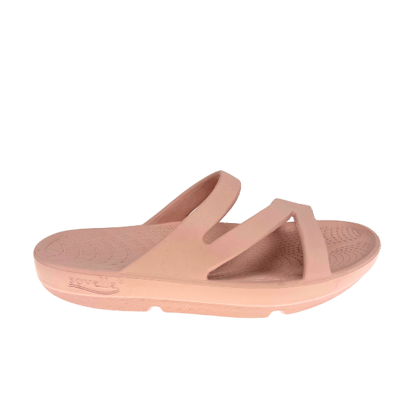 Lucky Feet Shoes Sovella Active Recovery Sandals for Women in pink, pink PF slide designed for comfortable recovery and casual wear.