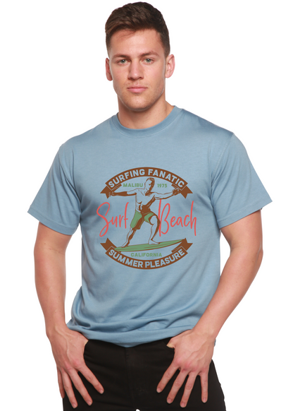 Men's printed graphic T-shirt from Spun Bamboo, made of bamboo viscose and organic cotton, featuring a vibrant beach-inspired design.