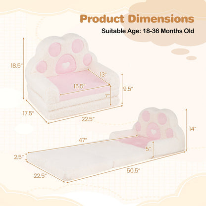 Kids sofa by GBruno Store, convertible 2-in-1 design with removable cover, showing a comfy lounge and sofa in soft fabric.
