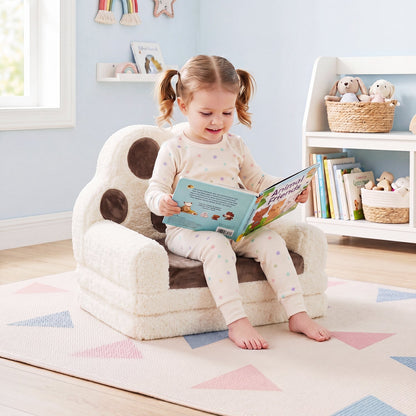 Kids sofa by GBruno Store, convertible 2-in-1 design turning into a lounger with a removable cover for easy cleaning.