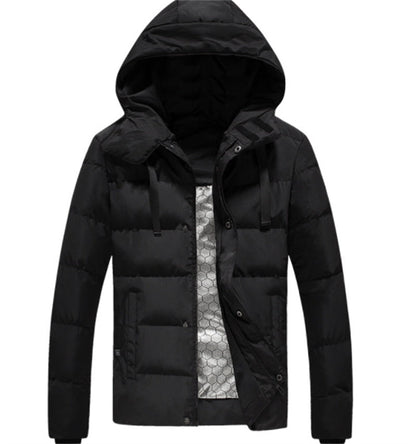 Men's winter fleece padded jacket with thick insulation and heating design