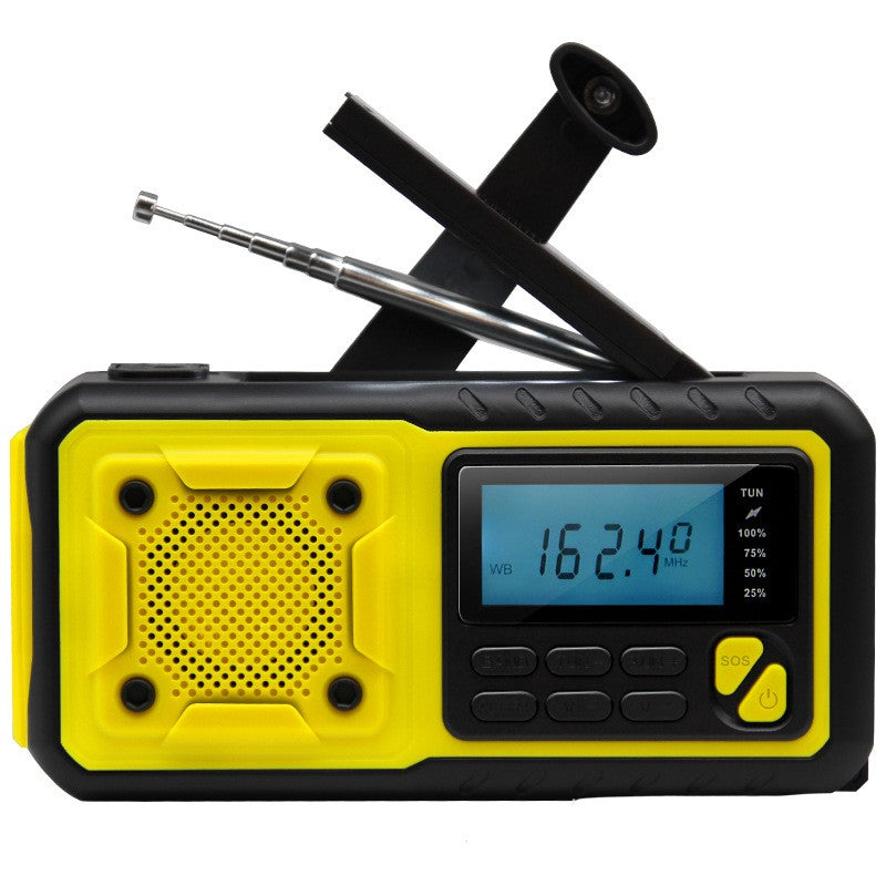 Solar hand-powered emergency multifunctional radio with crank handle and solar panel, My Store brand