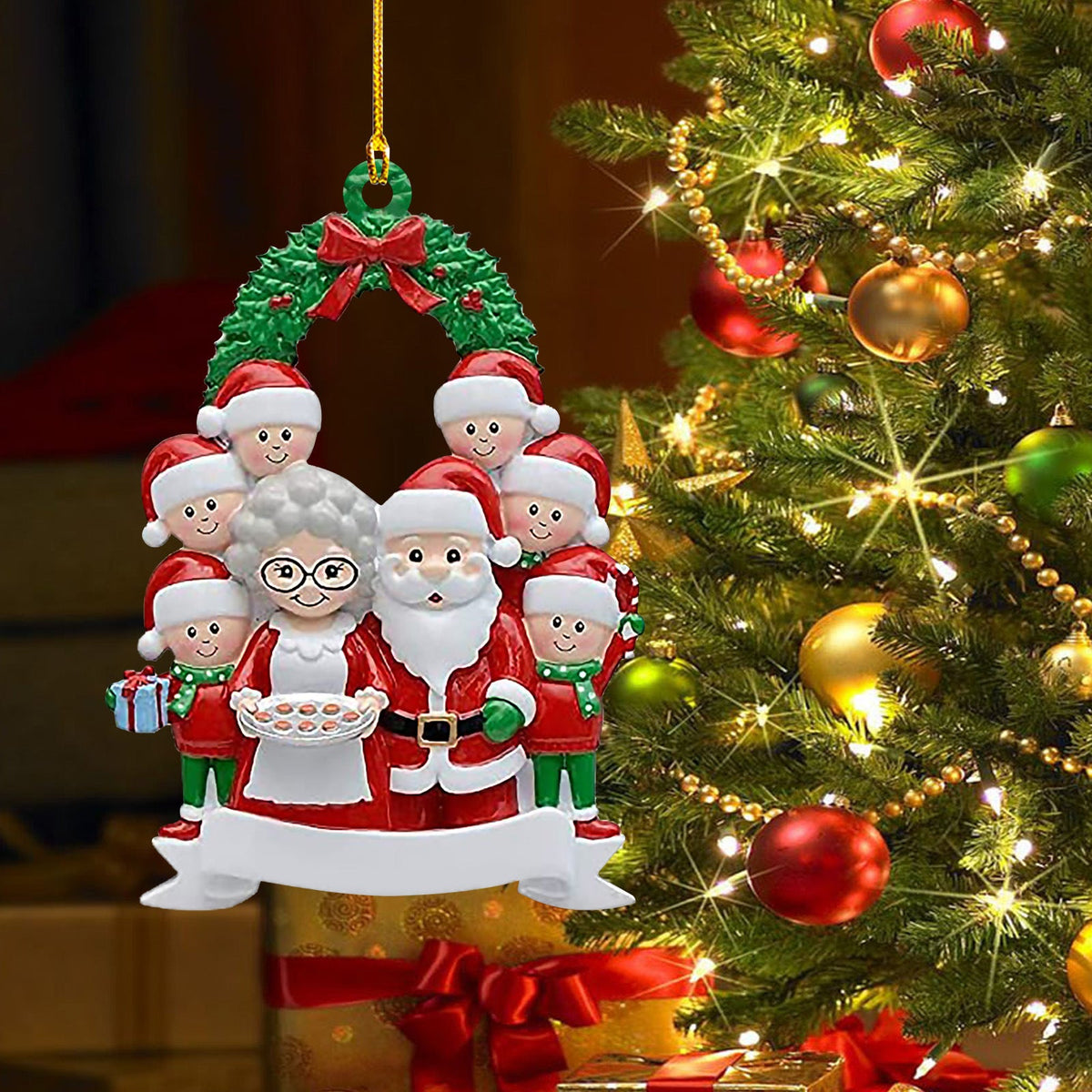 Christmas wooden pendant decorations hanging ornaments in festive holiday shapes
