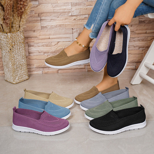 Flyknit casual loafers with soft soles, lightweight slip-on shoes from My Store