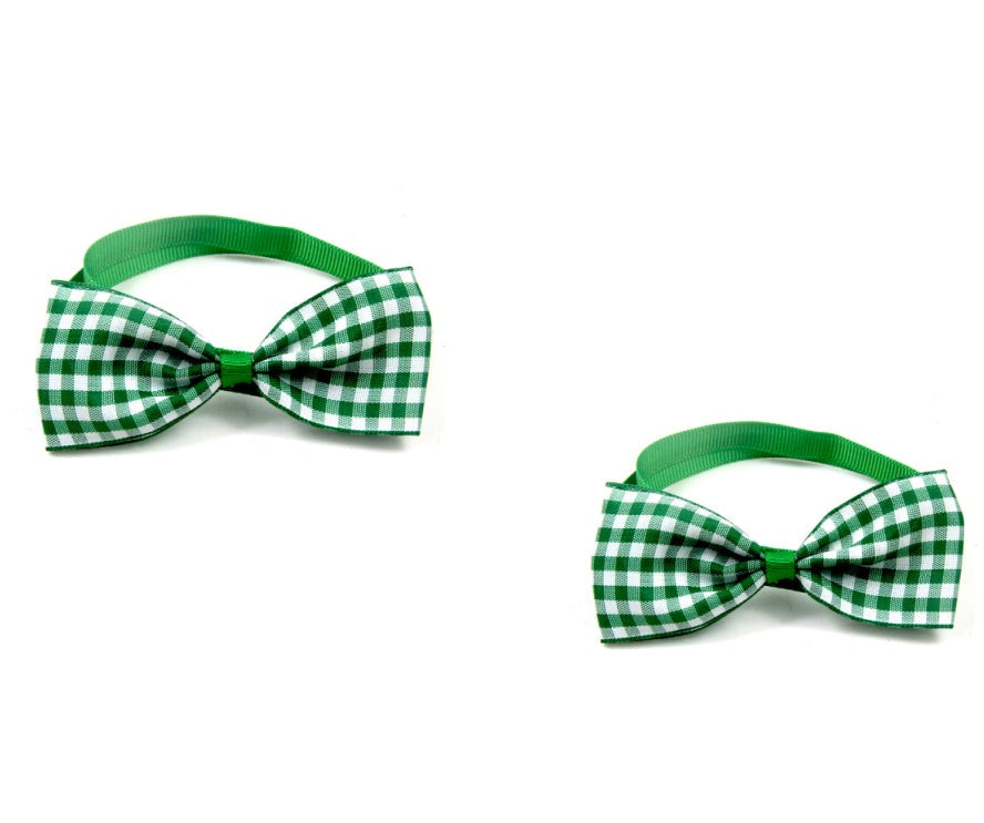 Plaid pet tie scarf accessory for cats and dogs, adjustable neck bandana collar in classic check pattern