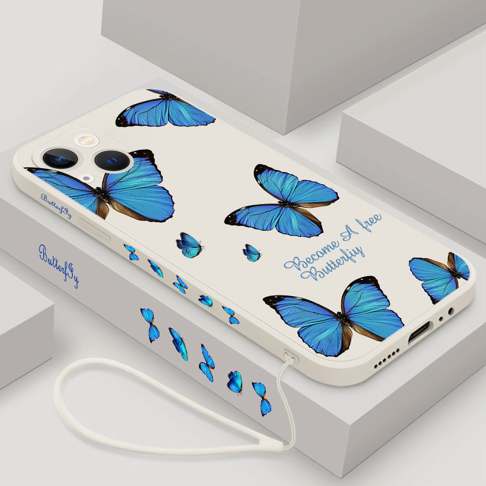 Butterfly phone case for iPhone 14 Pro Max, 11, 12, and 13 Pro Max in a colorful butterfly design