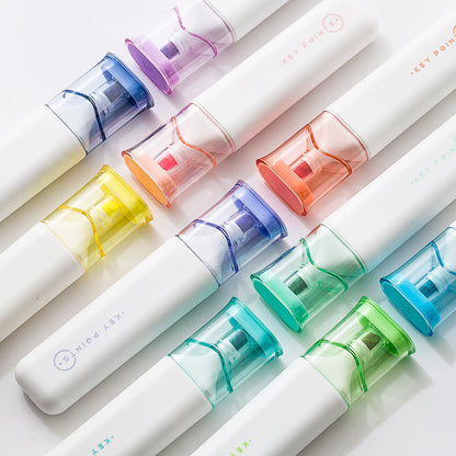 BackupMyFilesNow® large capacity soft tip highlighter pen with vibrant yellow ink and ergonomic design.