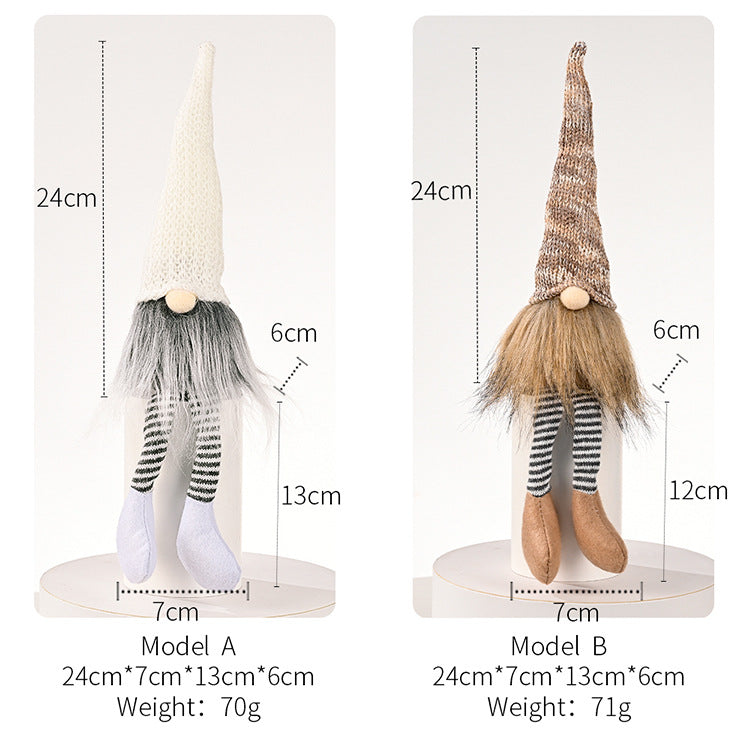 Christmas decorations faceless doll with festive holiday design