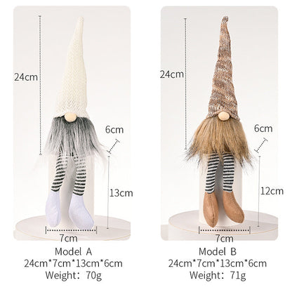 Christmas decorations faceless doll with festive holiday design