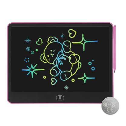 GBruno Store LCD Writing Tablet for Kids with stylus and lock function, showing a colorful digital drawing on the screen.