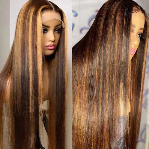 Women's colored medium-length straight hair wig from My Store