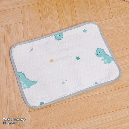 Pet sofa cooling ice silk pad temperature-lowering sleeping mat in blue fabric with raised edges