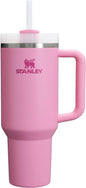 BACKUPMYFILESNOW® Stanley FlowState insulated tumbler with lid and straw, featuring a sleek design for hot and cold beverages.