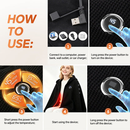 Office Smart Heating Shawl USB heated shoulder wrap by My Store
