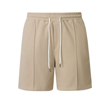Men's drawstring loose-fit athletic shorts in a relaxed silhouette with an adjustable waistband
