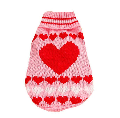 Christmas maple snowflake turtleneck knitted sweater pet clothes by My Store