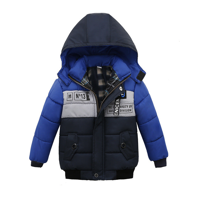 Small and medium-sized boys’ cotton-padded jackets by My Store, shown in a warm, casual design