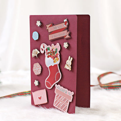 DIY Christmas greeting card with cute cartoon design and handmade creative message by My Store
