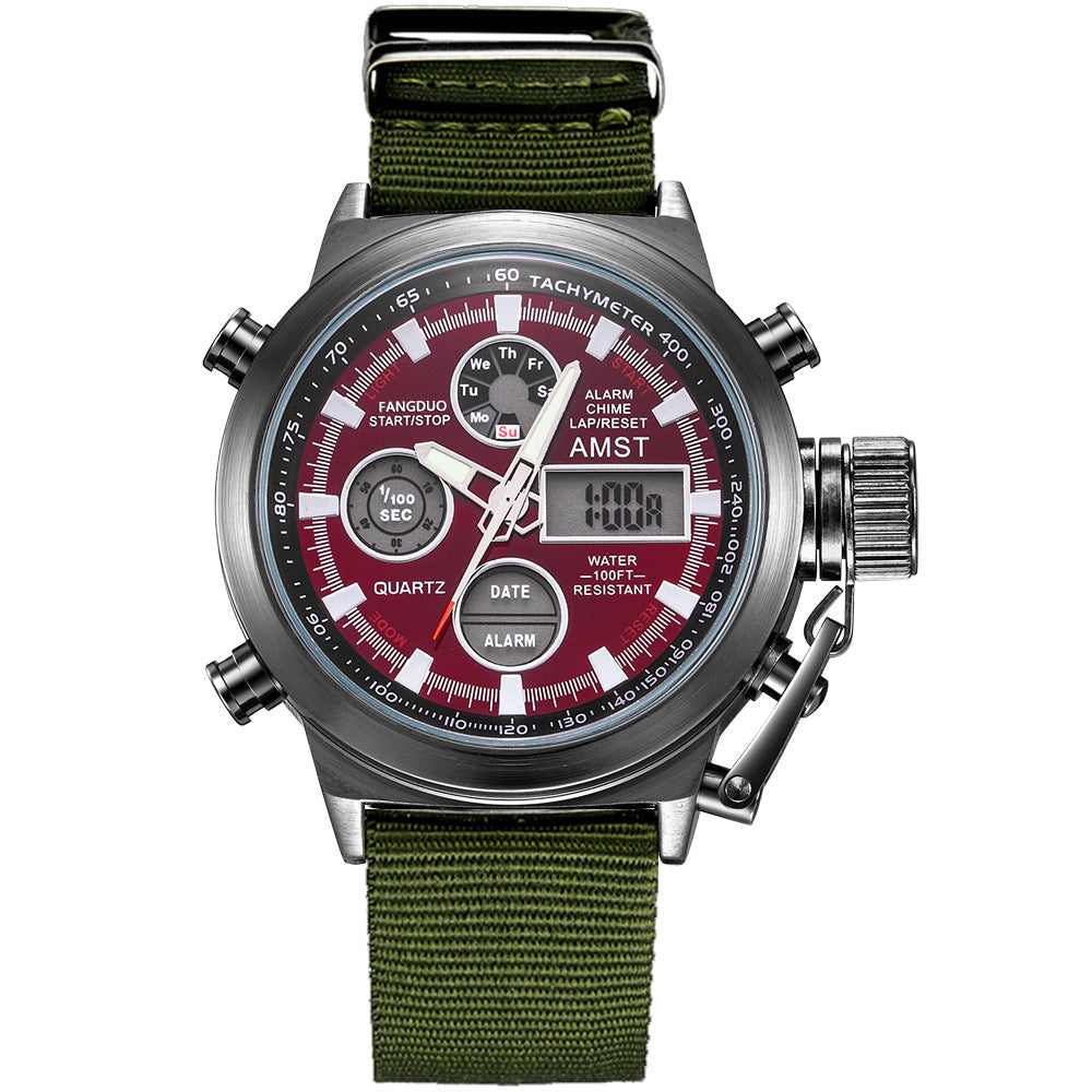 Retro minimalist men’s electronic sports watch in a stylish business-casual design