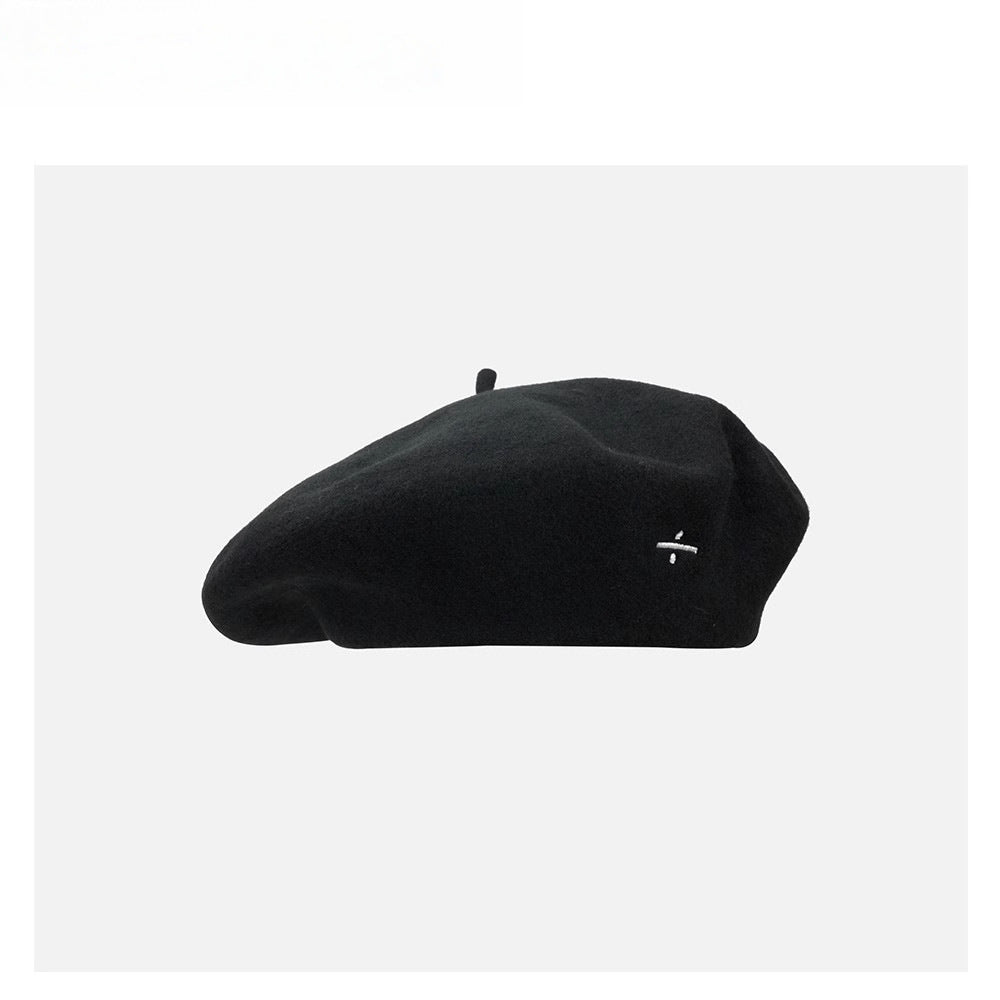 Wool-blend oversized beret for women, painters cap in a classic soft shape