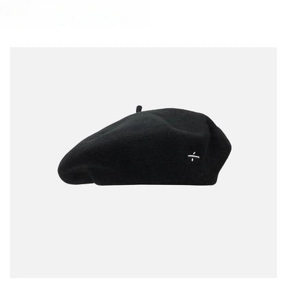 Wool-blend oversized beret for women, painters cap in a classic soft shape