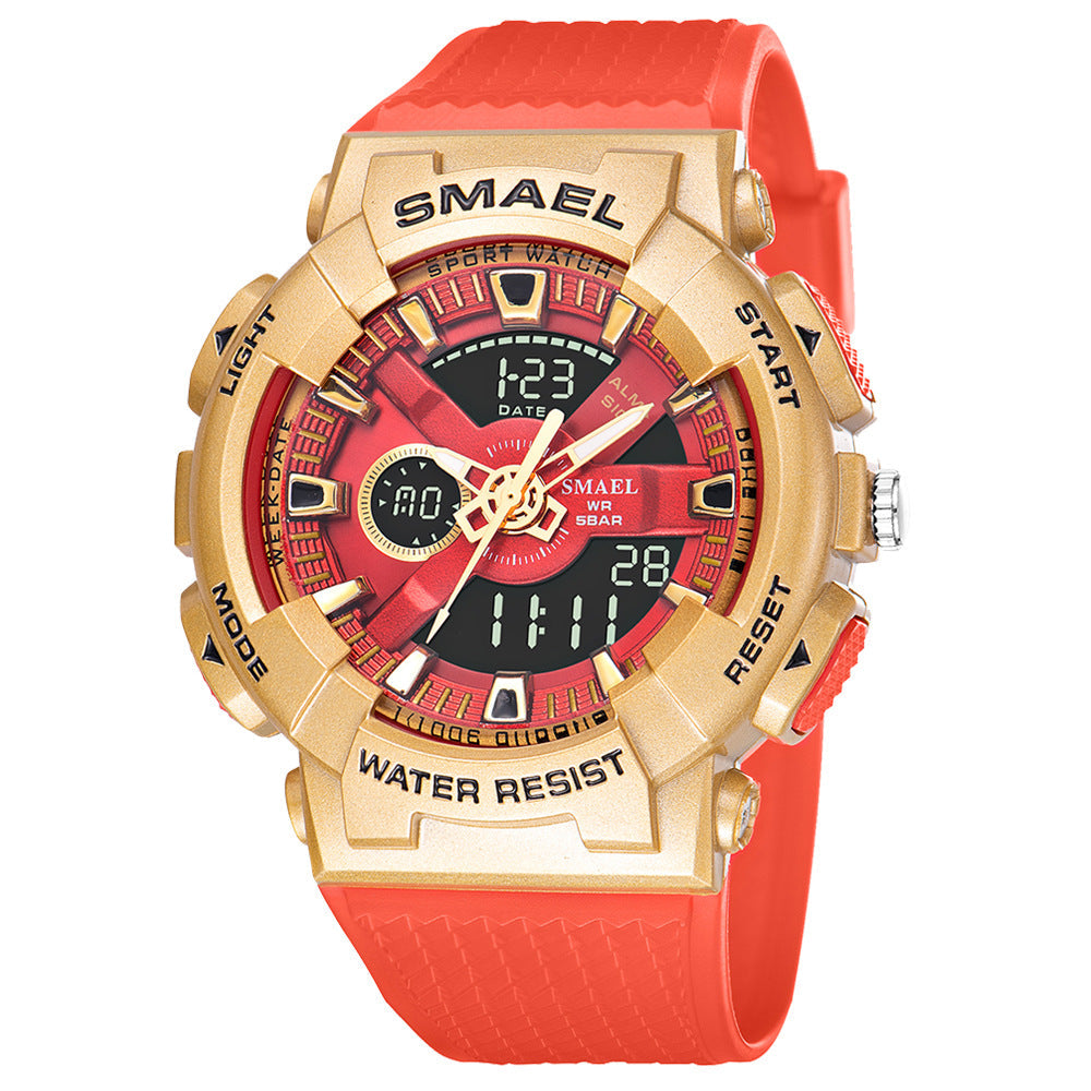 Outdoor sports waterproof multifunctional electronic watch with digital display and durable design