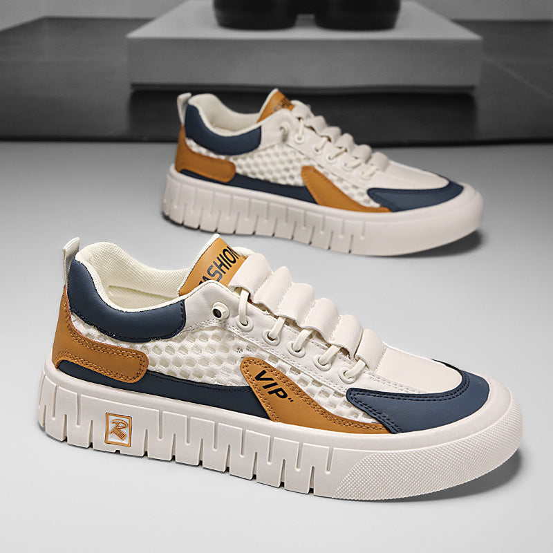 Men's casual breathable mesh-panel athletic shoes in a lightweight sporty design