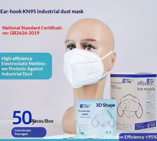 Industrial-grade dust-proof KN95 mask with sponge strip, individually packaged