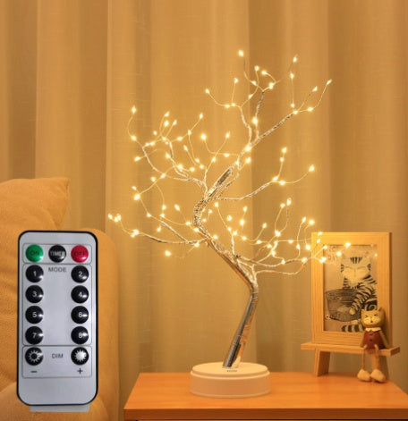 Starry sky colored LED rice tree lamp with copper wire lights, decorative indoor lighting my store