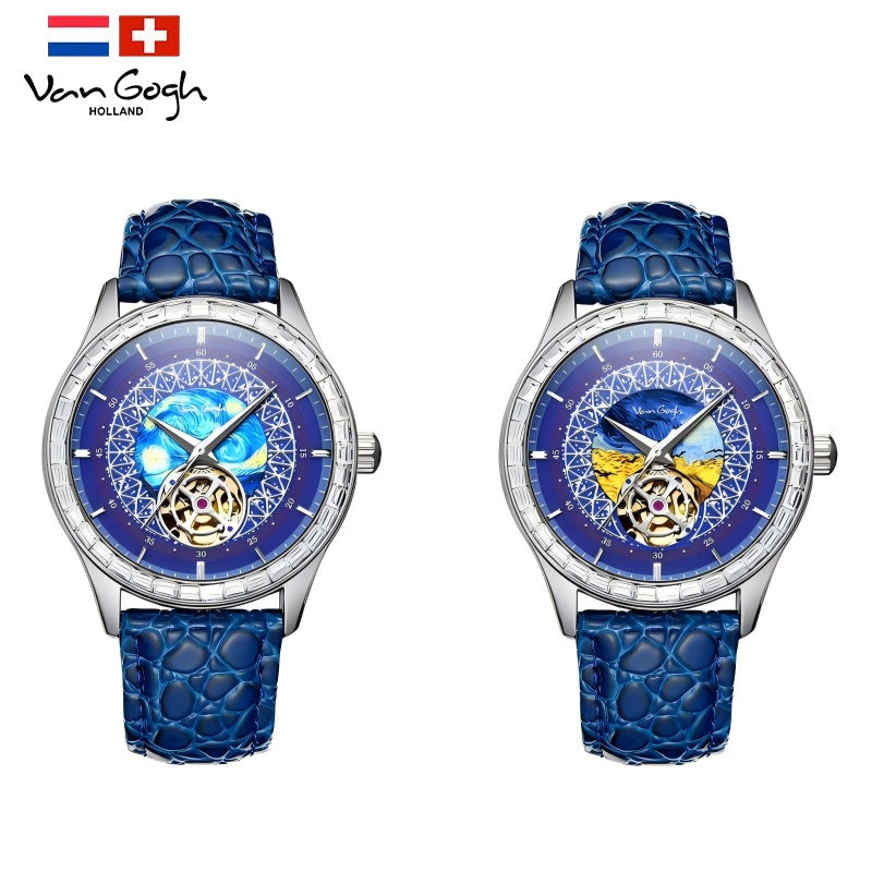 VAN GOGH Artist Compass Series automatic mechanical men's watch with detailed compass-inspired dial