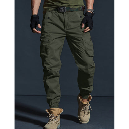 Men's slim-fit multi-pocket work trousers in a practical utility design