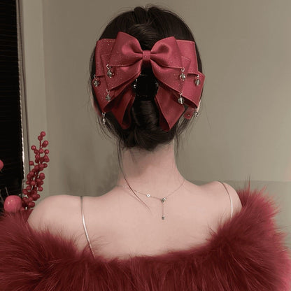 Multi-layer butterfly hair clips with sparkling bow by My Store