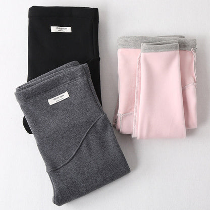 Silver fox velvet thickened maternity legging trousers, soft stretchy fabric for pregnant women