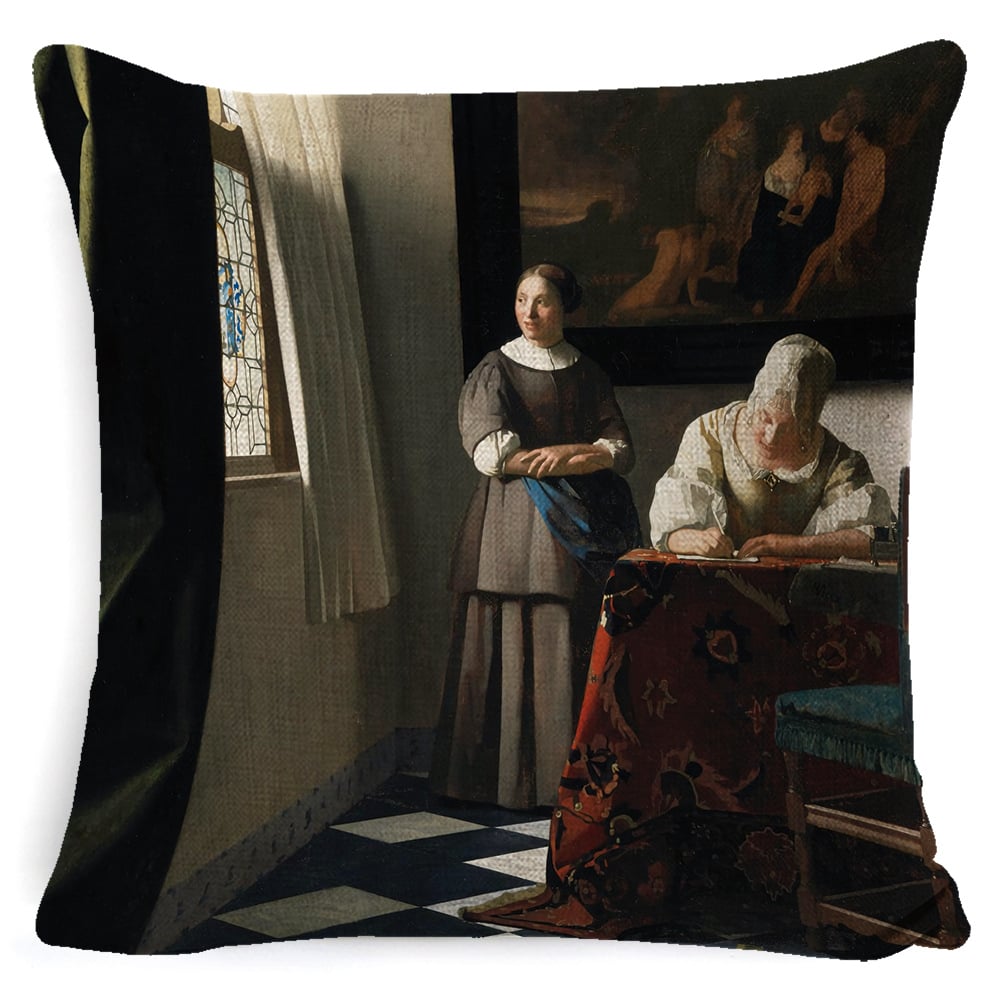 Retro Minimalist Girl Pillow for Home Decor