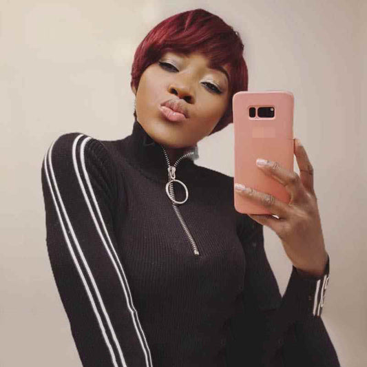 Black European beauty fashion bob head mannequin wig display tool with realistic facial features