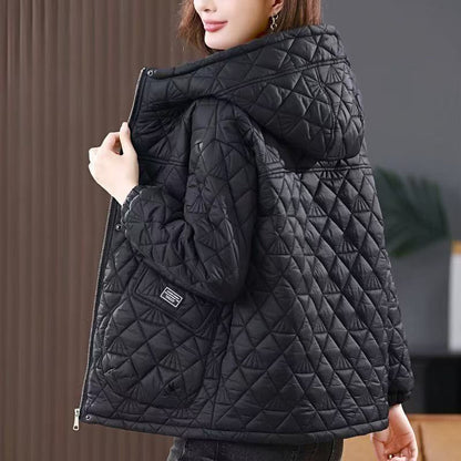 Women's winter quilted cotton-padded jacket coat in a warm, insulated design