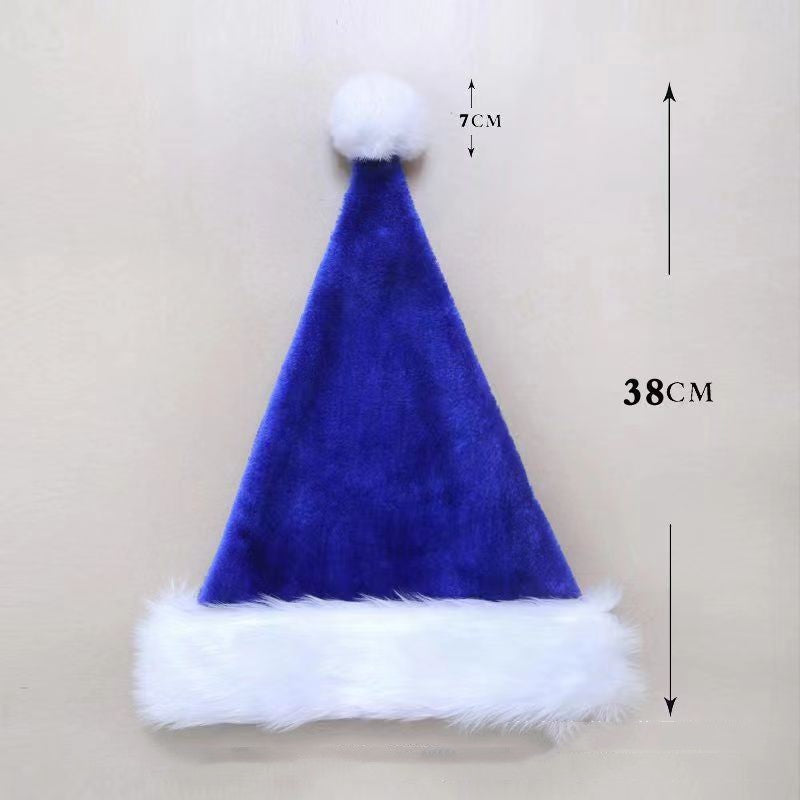 Red plush Christmas hat decoration with soft white trim and pom-pom