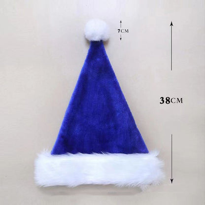 Red plush Christmas hat decoration with soft white trim and pom-pom