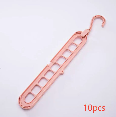 9-hole space-saving clothes hanger organizer for hanging multiple garments vertically