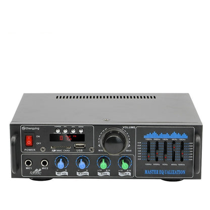High-power Bluetooth U Disk karaoke amplifier audio system with radio and sound reinforcement controls