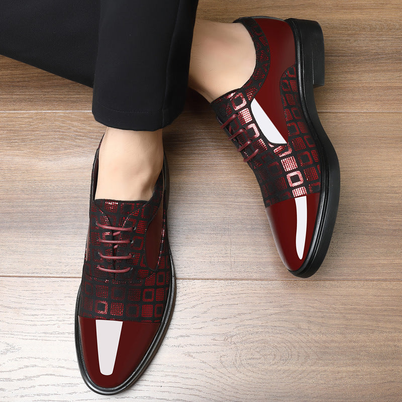 Men's casual British-style pointed-toe leather shoes in a sleek Korean-style design