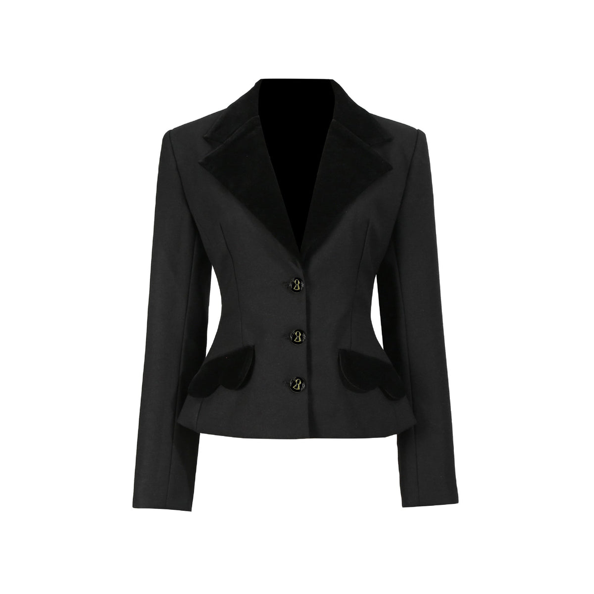 Women's slim-fit commuter-style fashion blazer, front view
