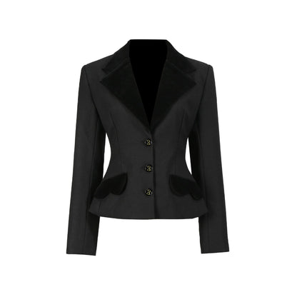 Women's slim-fit commuter-style fashion blazer, front view