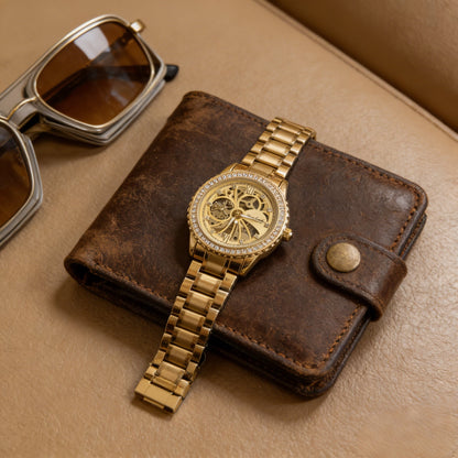 VAN GOGH mechanical movement men's watch with visible intricate dial details