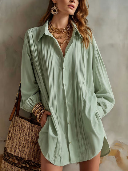 Simple elegant loose-fit draping versatile top in a relaxed silhouette