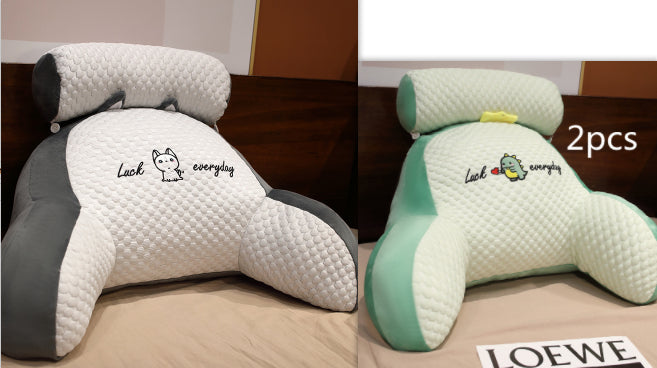 Fluffy triangle reading cushion with soft lumbar backrest for sofa, bedside, bed, or office chair