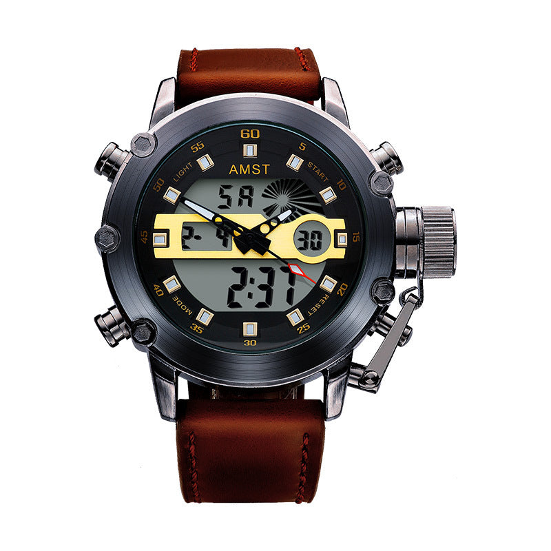 Men's multifunctional casual sports waterproof electronic watch with digital display and durable wristband